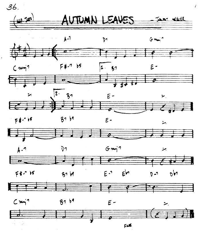 五線譜練習_Autumn Leaves